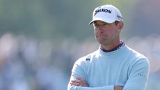 Lucas Glover looks on during The Masters