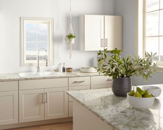 pale kitchen painted by Behr