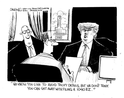 Political Cartoon U.S. Trump Taxes 2016