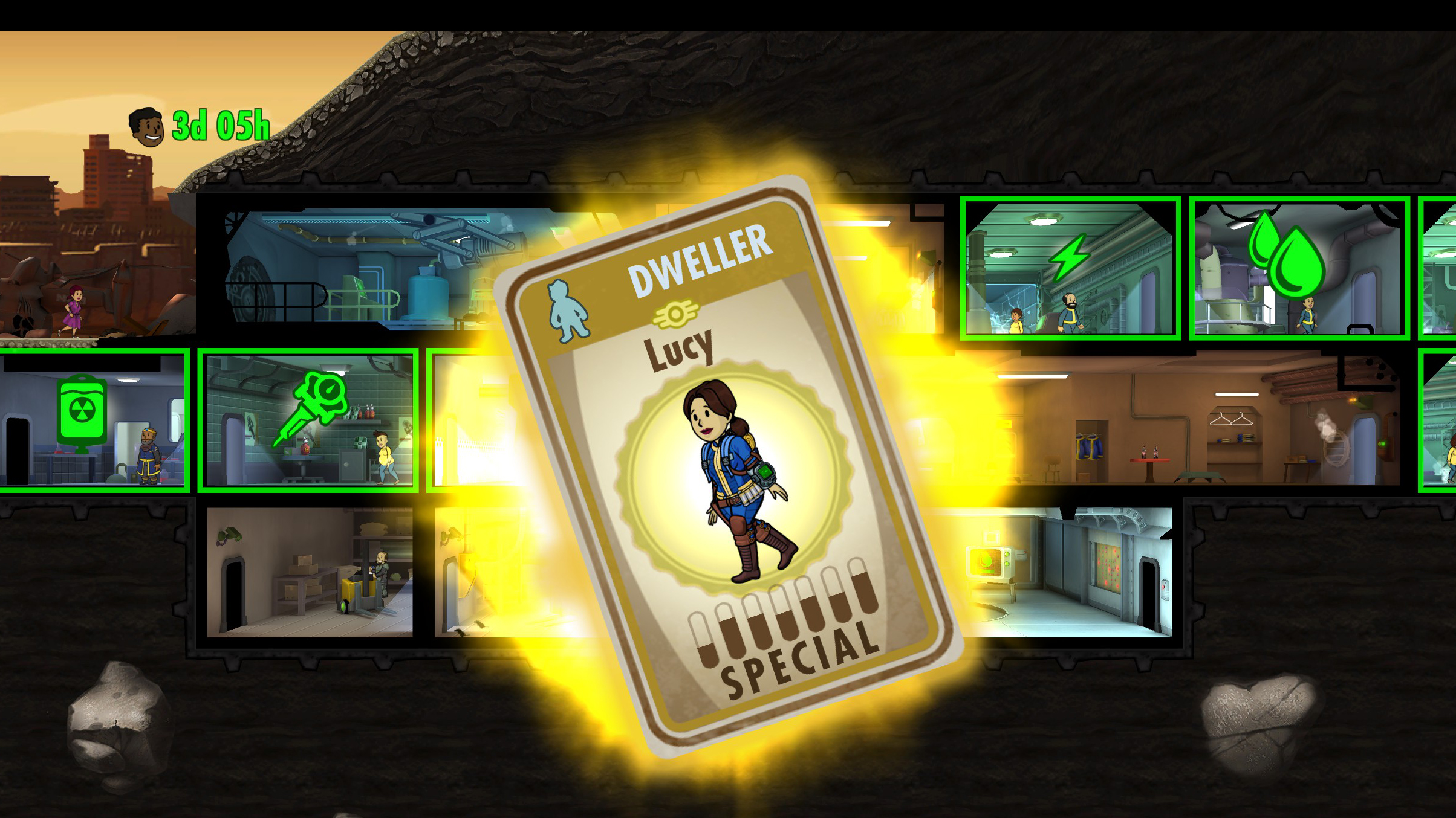 Lucy from the Fallout show in Fallout Shelter