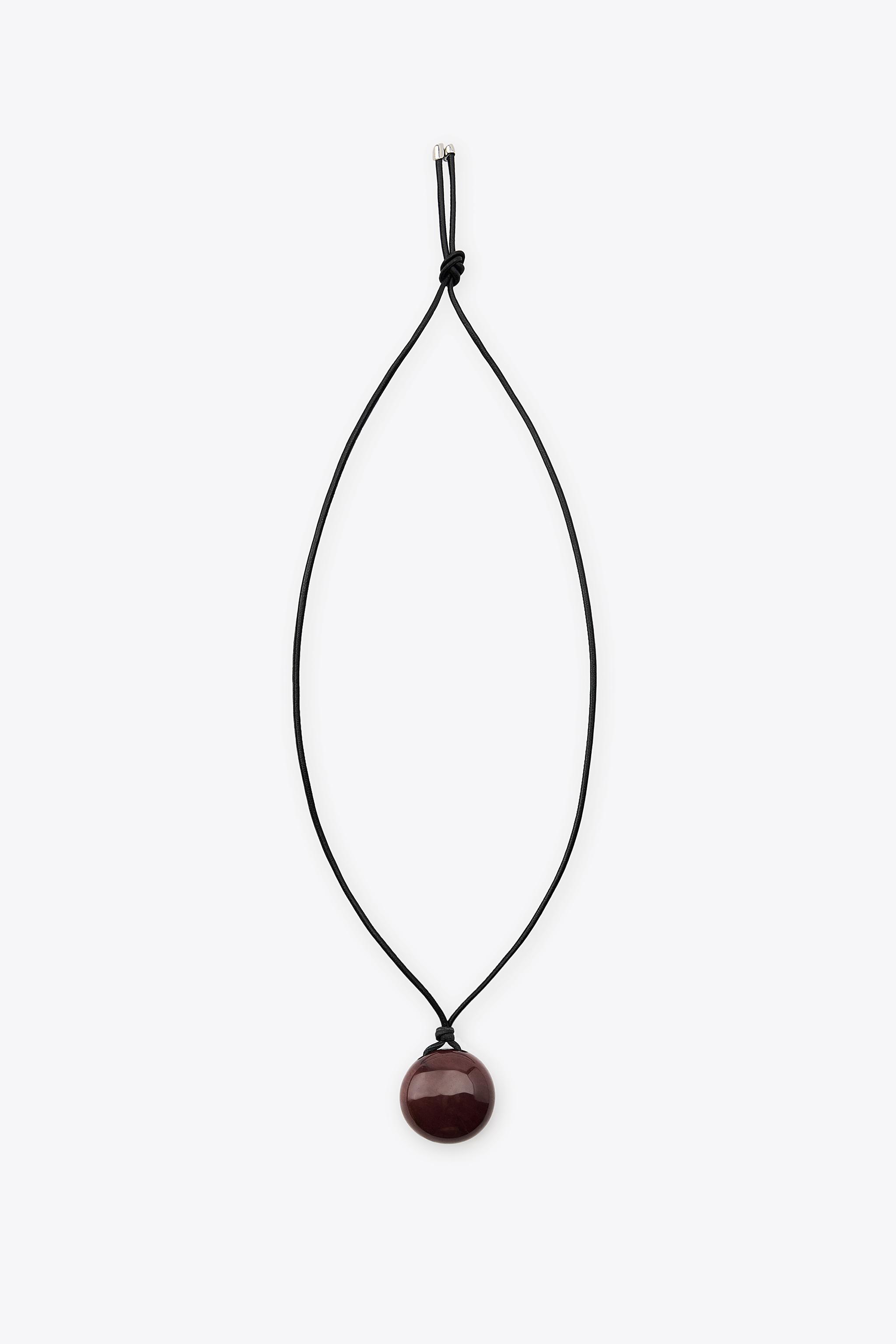 Leather Cord Stone Necklace