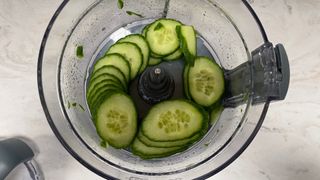 Cucumber sliced in the Kenwood MultiPro Go Food Processor