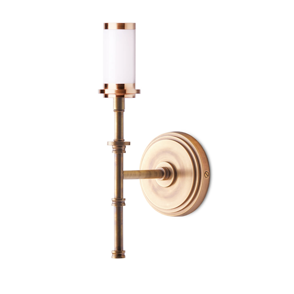 Single Chukka Rechargeable Wall Fitting in Antique Brass