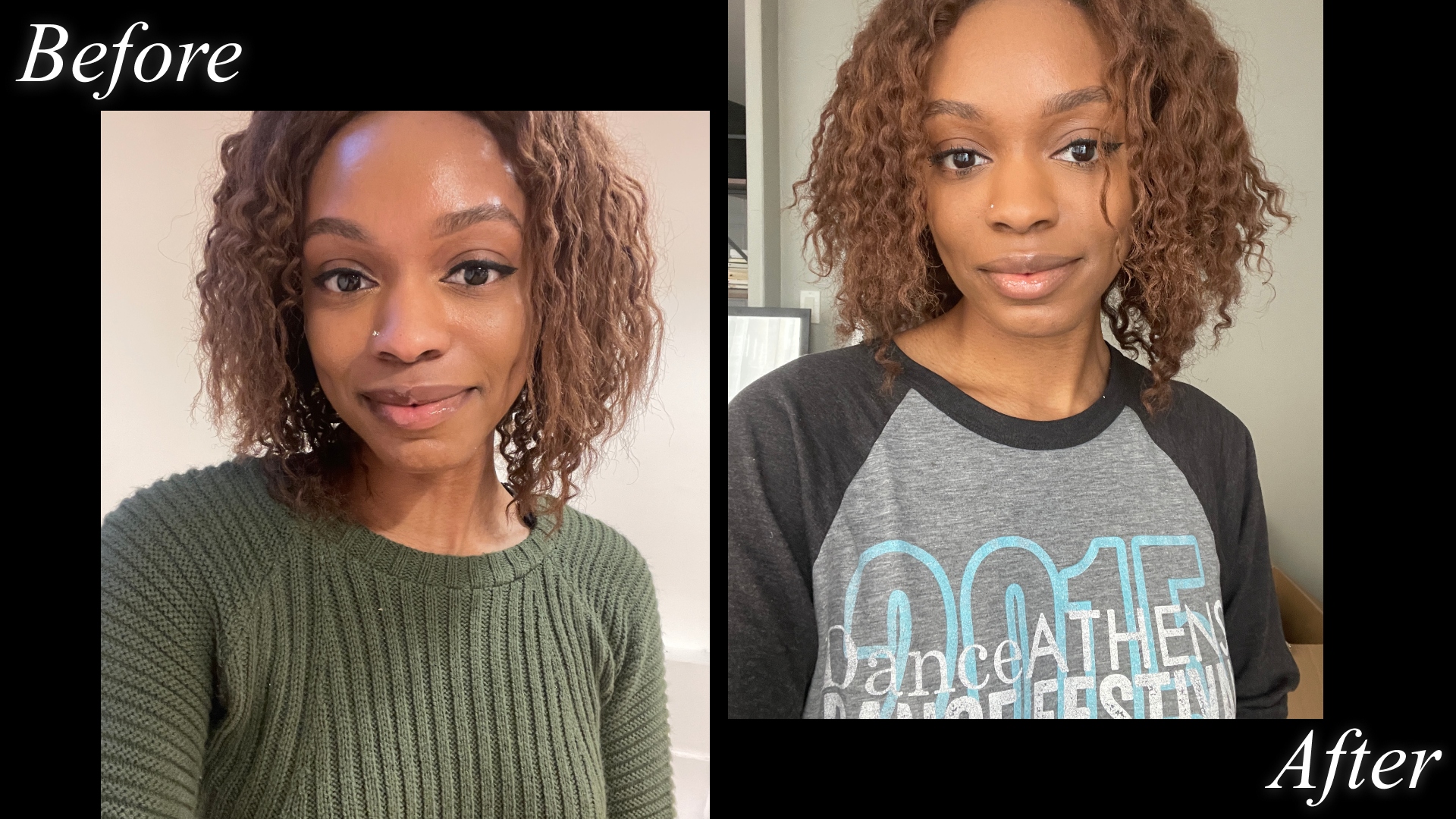 a before and after testing image after using a scalp scrub