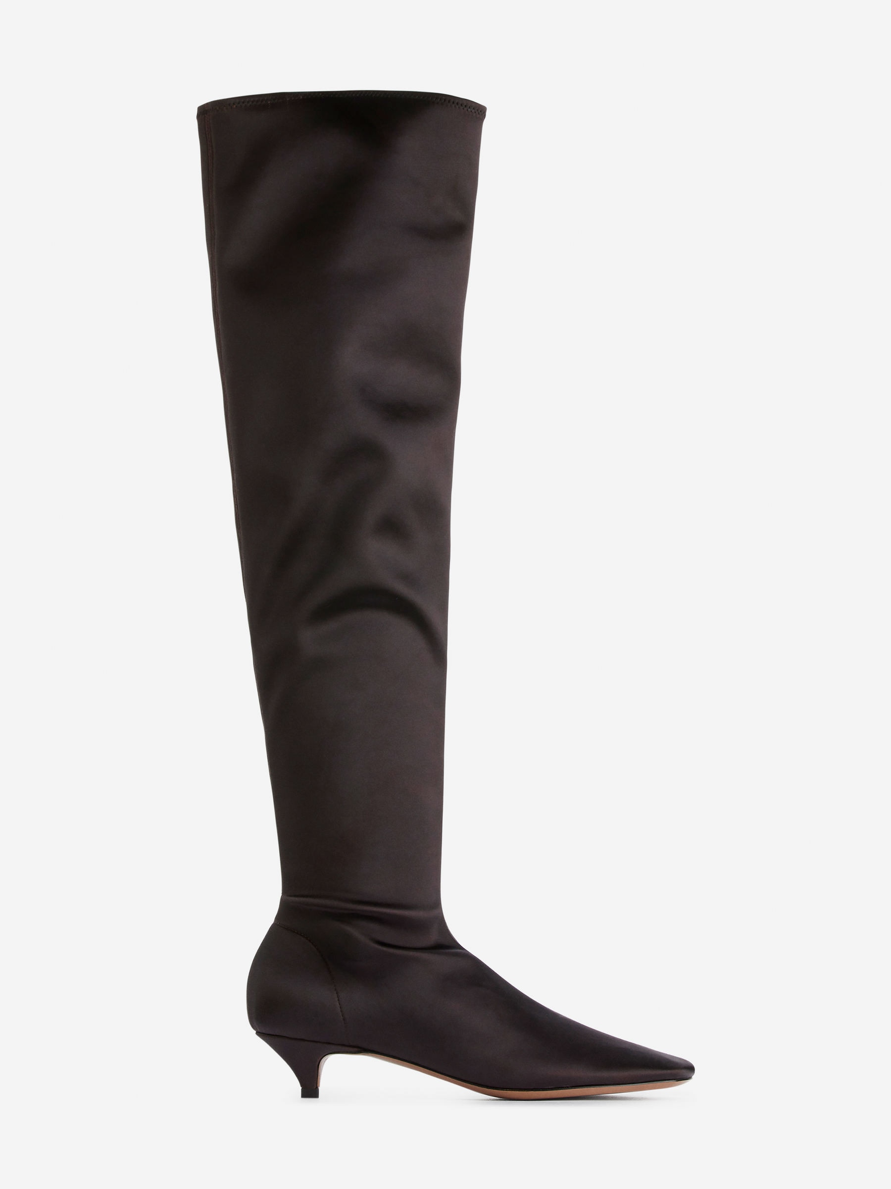 Over-The-Knee Satin Boots &amp;ndash; Dark Plum &amp;ndash; Women &amp;ndash; Arket Gb