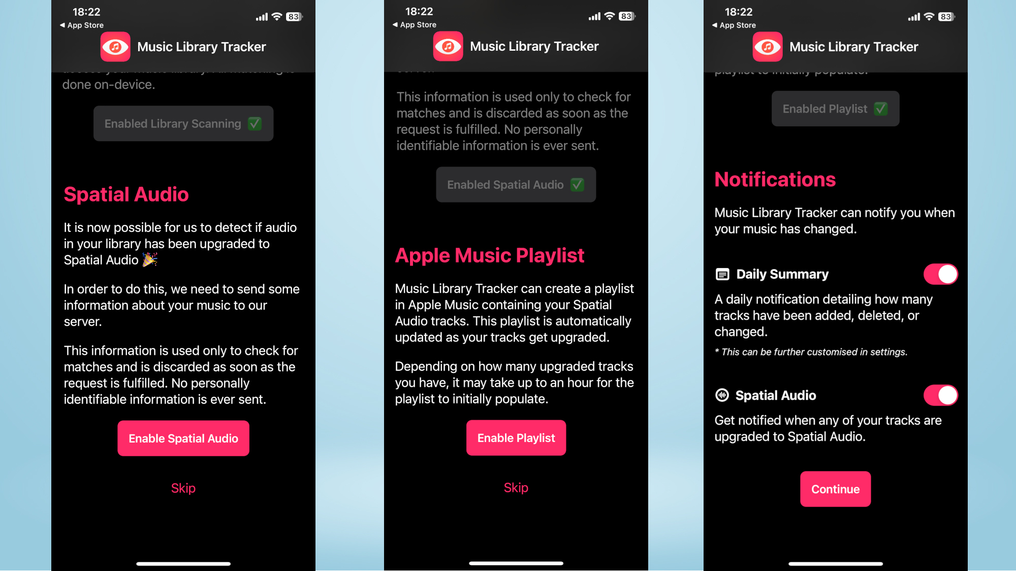 Music Tracker-Bibliothek für räumliches Audio auf Apple Music