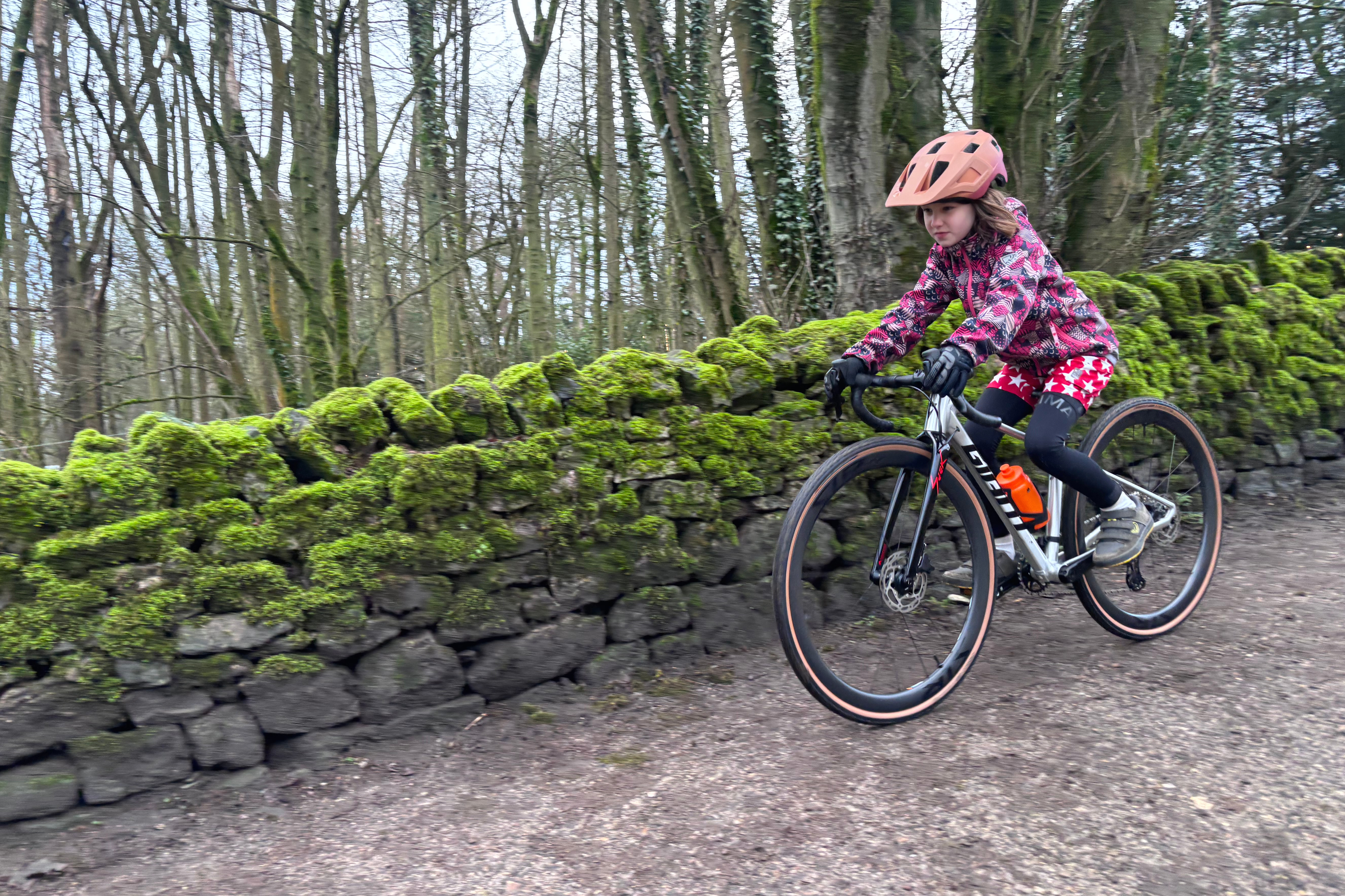 The author's daughter riding a Giant Seek 1 bike