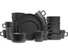 Stone Lain Coupe 16-piece black dinnerware set