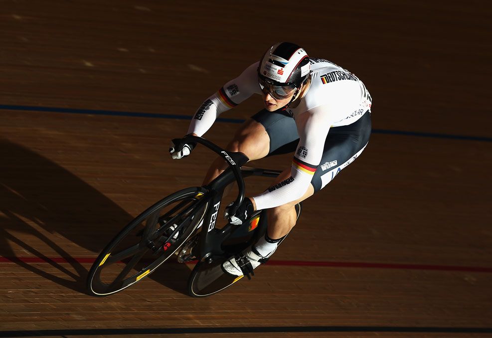 Maximilian Dornbach of Germany in action during qualifying for the Men's Sprint during Day Three of the 2018 TISSOT UCI Track Cycling World Cup