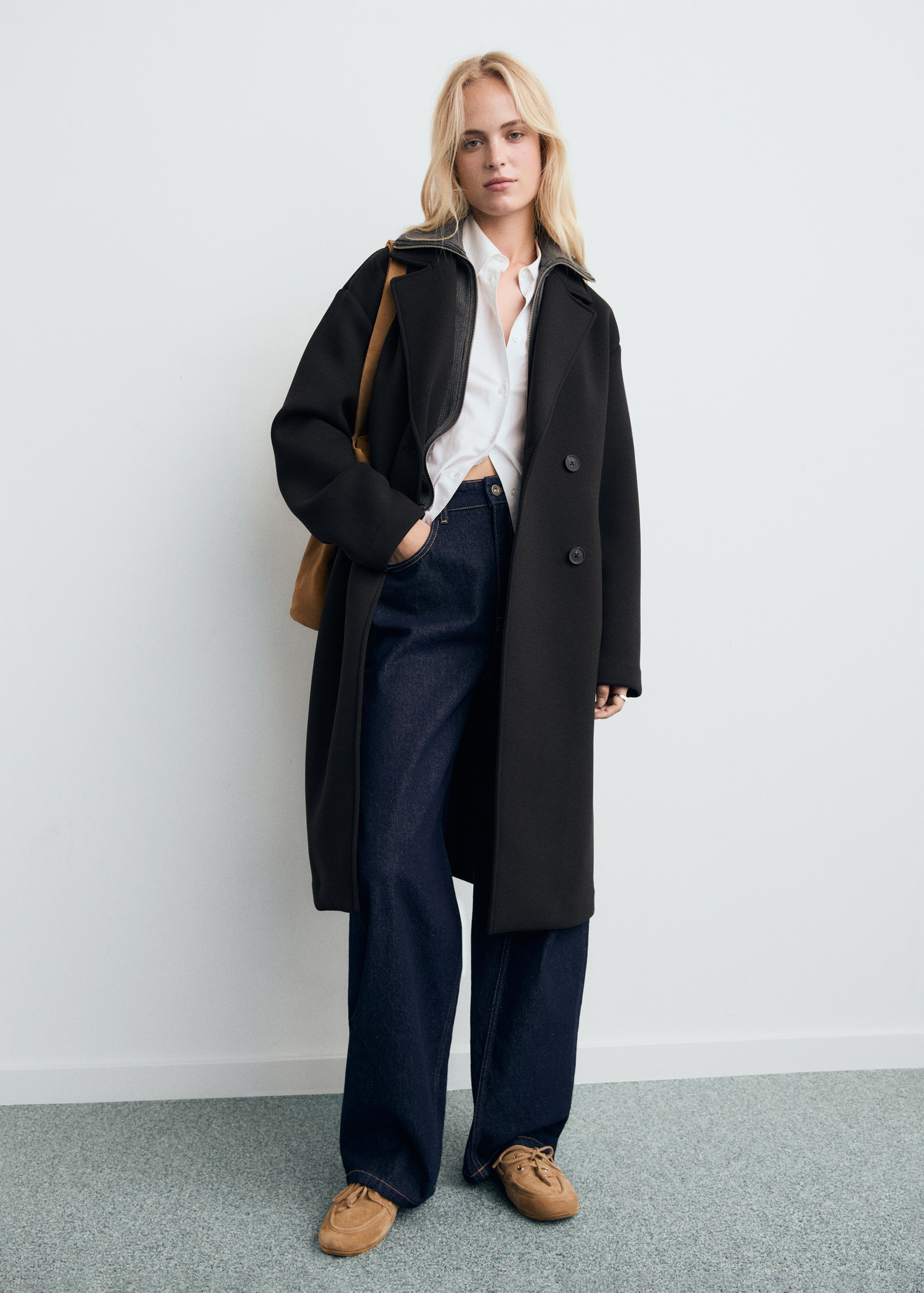 Long Combined Coat - Women | Mango United Kingdom