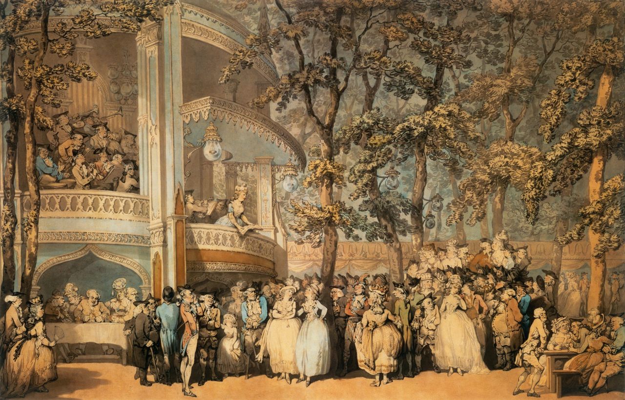 Vauxhall Gardens, 1784, by Thomas Rowlandson (1756–1827), Victoria &amp; Albert Museum.