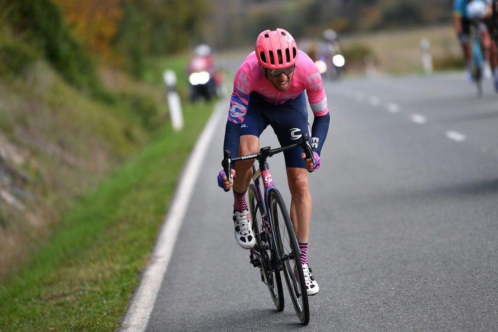VILLANUEVA DE VALDEGOVIA SPAIN OCTOBER 27 Michael Woods of Canada and Team EF Pro Cycling during the 75th Tour of Spain 2020 Stage 7 a 1597km from VitoriaGasteiz to Villanueva de Valdegovia lavuelta LaVuelta20 La Vuelta on October 27 2020 in Villanueva de Valdegovia Spain Photo by Justin SetterfieldGetty Images