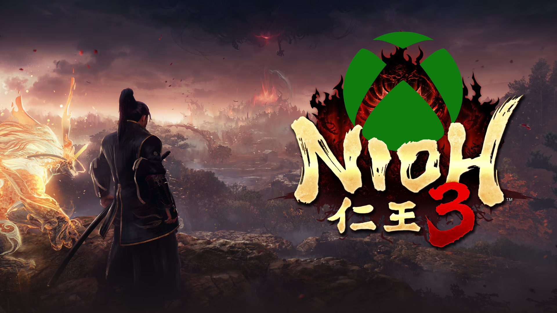 Nioh 3 key art with xbox logo