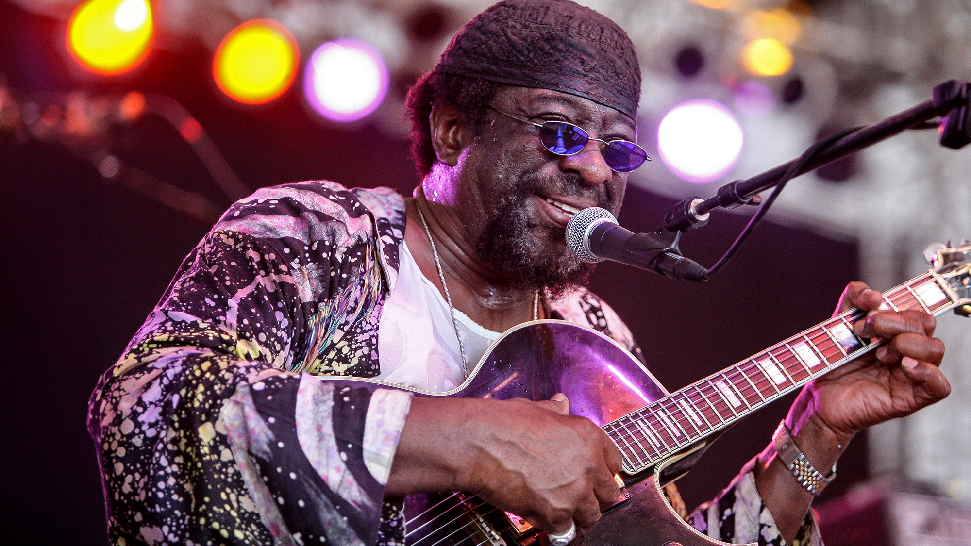 James Blood Ulmer plays at Bonnaroo 2007 in Manchester, Tennessee.