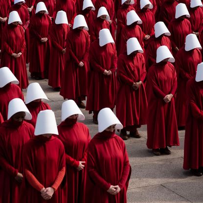 Women filming The Handmaid's Tale