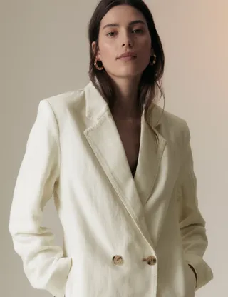 Per Una, Linen Blend Relaxed Blazer