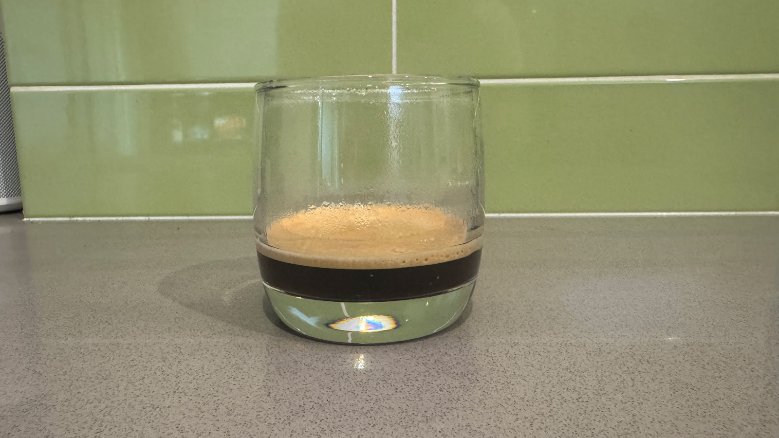 Espresso coffee in a glass