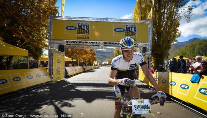 Stefan Sahm crosses the line