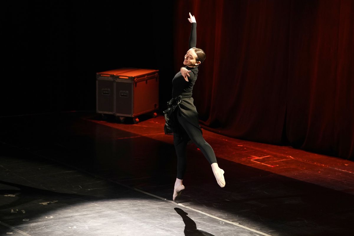 Frankie Osborne attends her ballet audition in Manchester. 