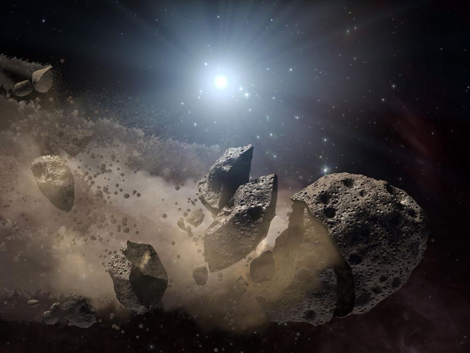 An Asteroid-Smashing Star Ground a Giant Rock to Bits and Covered Itself in the Remains