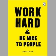 Cover shot of one of the best graphic design books, Work Hard & Be Nice to People