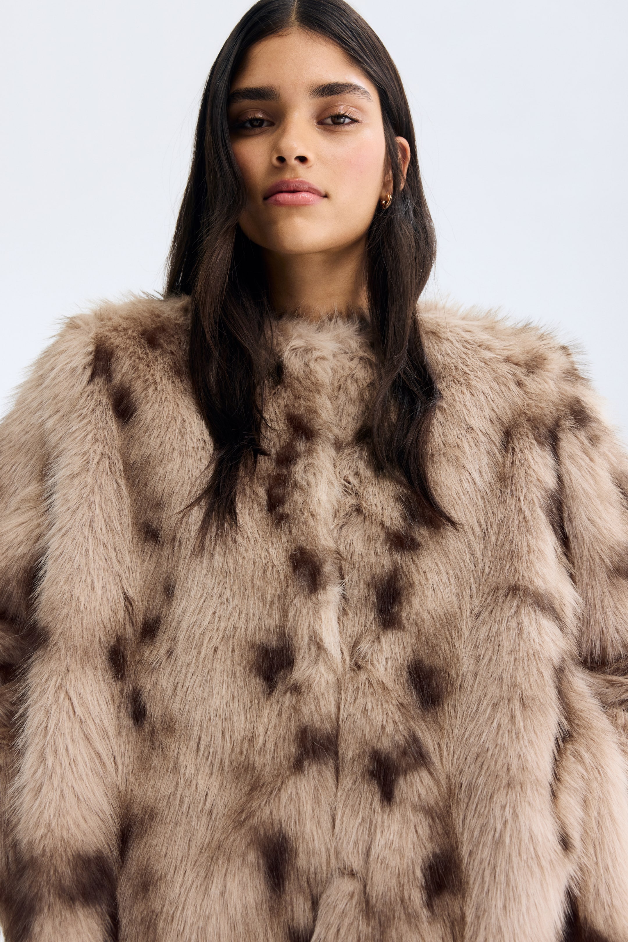 Fluffy Coat - Dark Brown