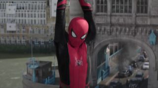 Peter Parker slinging around London in Spider-Man: Far From Home