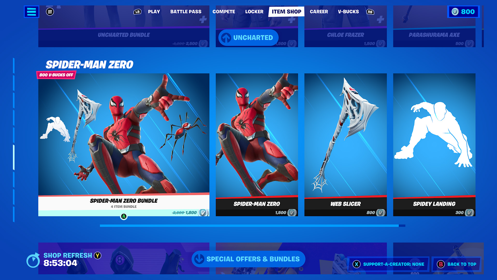 Ensemble De Skins Comiques De Collaboration Fortnite Spider-Man Zero Marvel