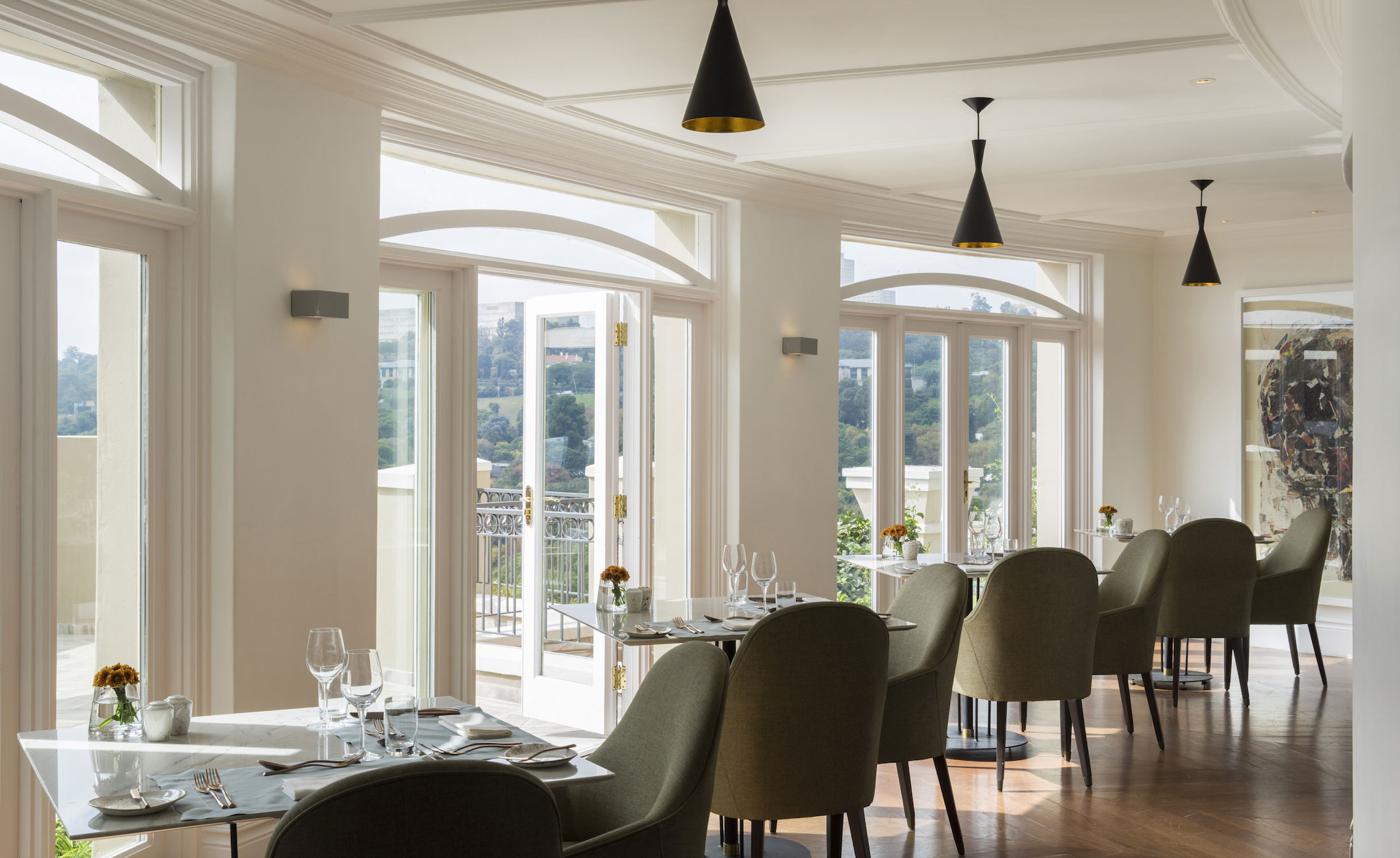 Interior dining area at the Flames and View Restaurant in Johannesburg, South-Africa