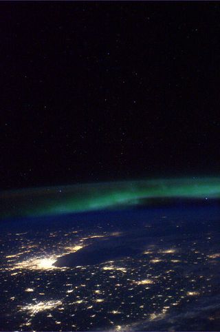 An astronaut snapped a picture of the auroras from the International Space Station.