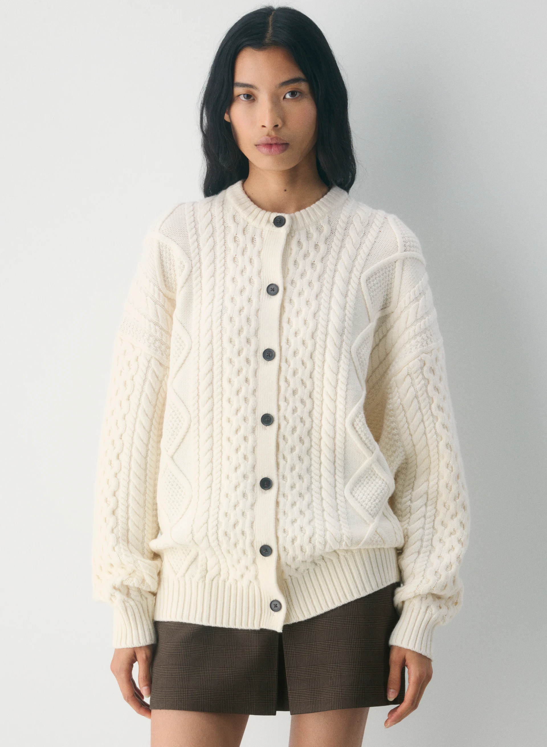 Heritage Knit Merino Wool Crew Cardigan