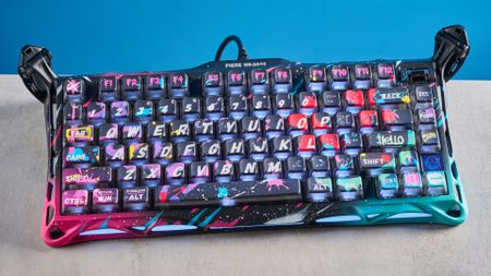 A Neon Graffiti GravaStar Mercury V75 Pro HE Hall Effect keyboard