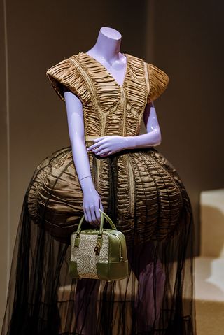 Loewe S/S 21 dress and hat on view at K11 ‘Savoir-Faire: The Mastery of Craft in Fashion’ exhibition