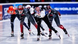 Minjeong Choi of Korea competes in the Women's 1000m final short track speed skating