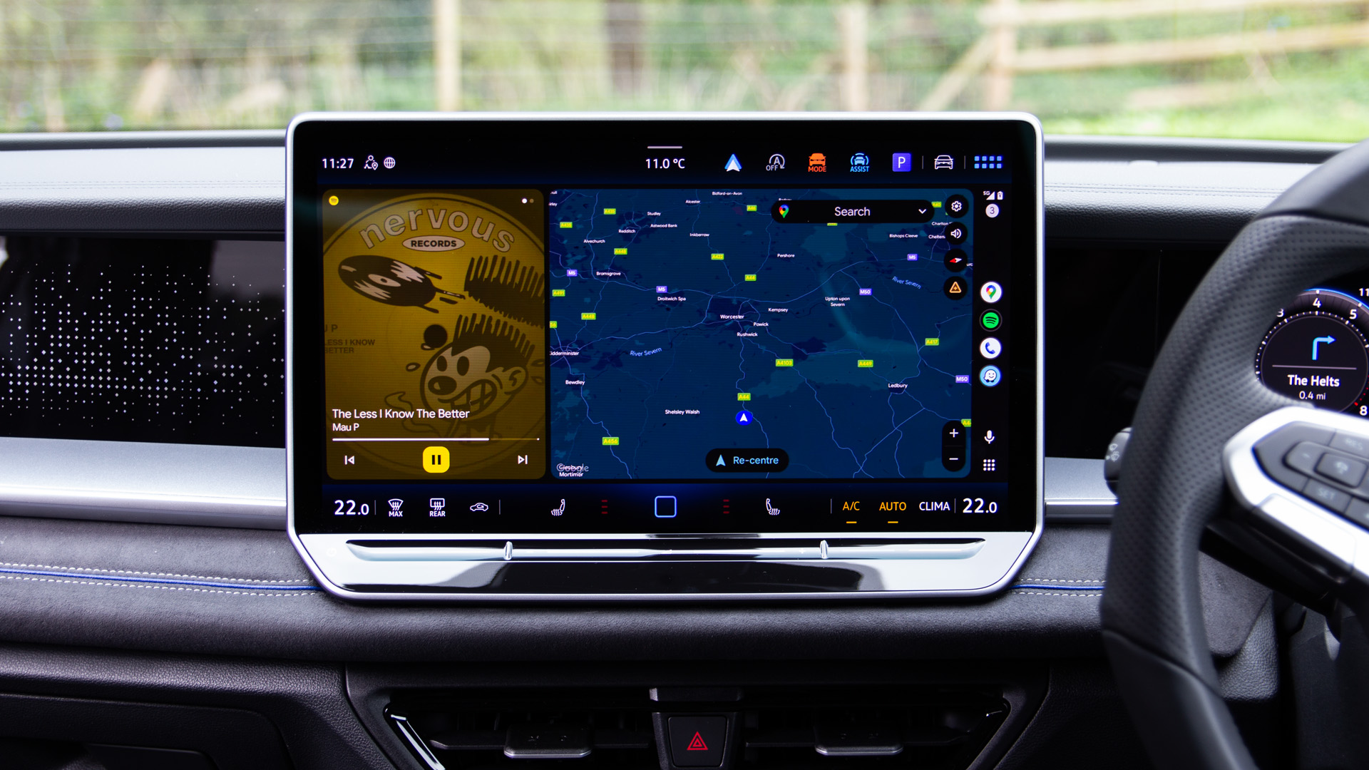 Android Auto showing media player
