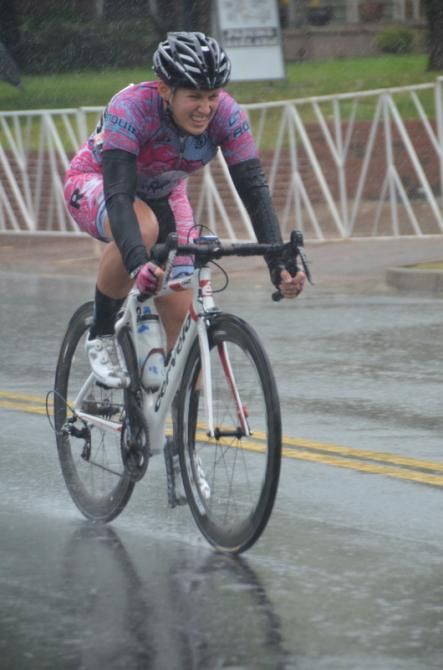 The rain made most of the riders grimace