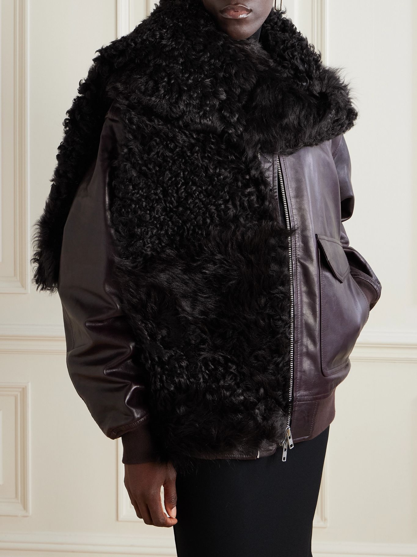 nour hammour shearling scarf