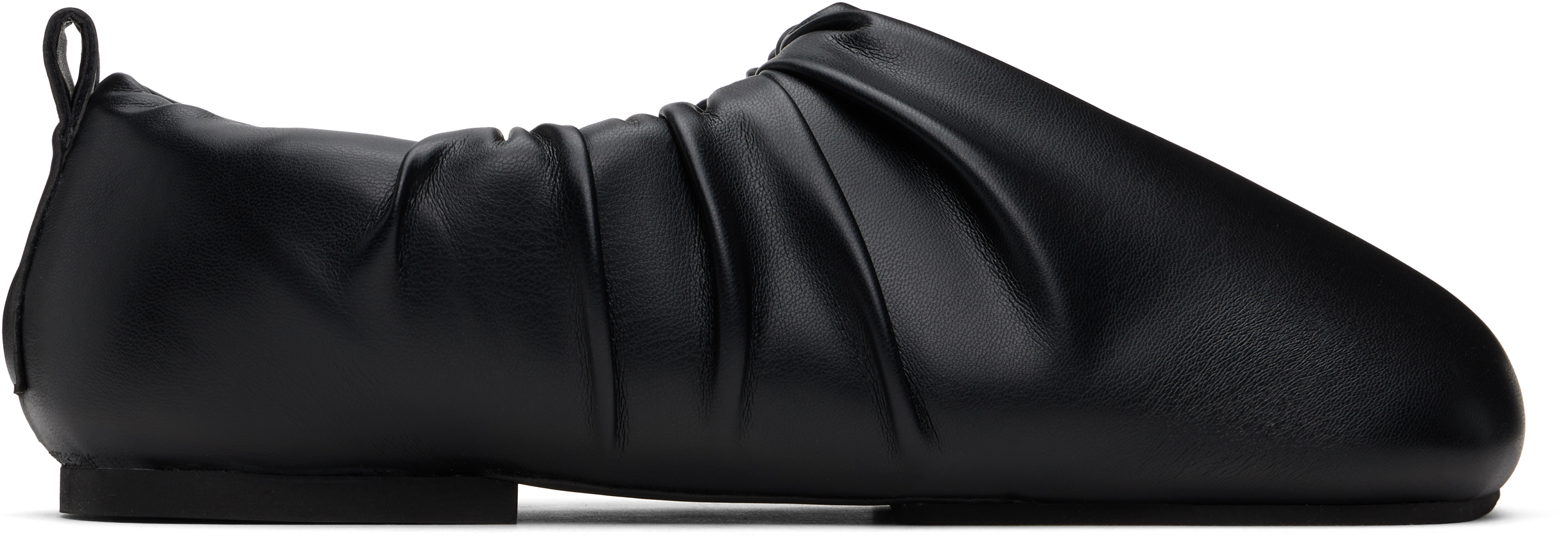Black Wrinkle Ballerina Flats