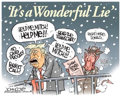 Political Cartoon U.S. Trump Its A Wonderful Life Impeachment Senate Angel