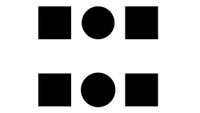 An image of an optical illusion showing circles and squares that look different sizes