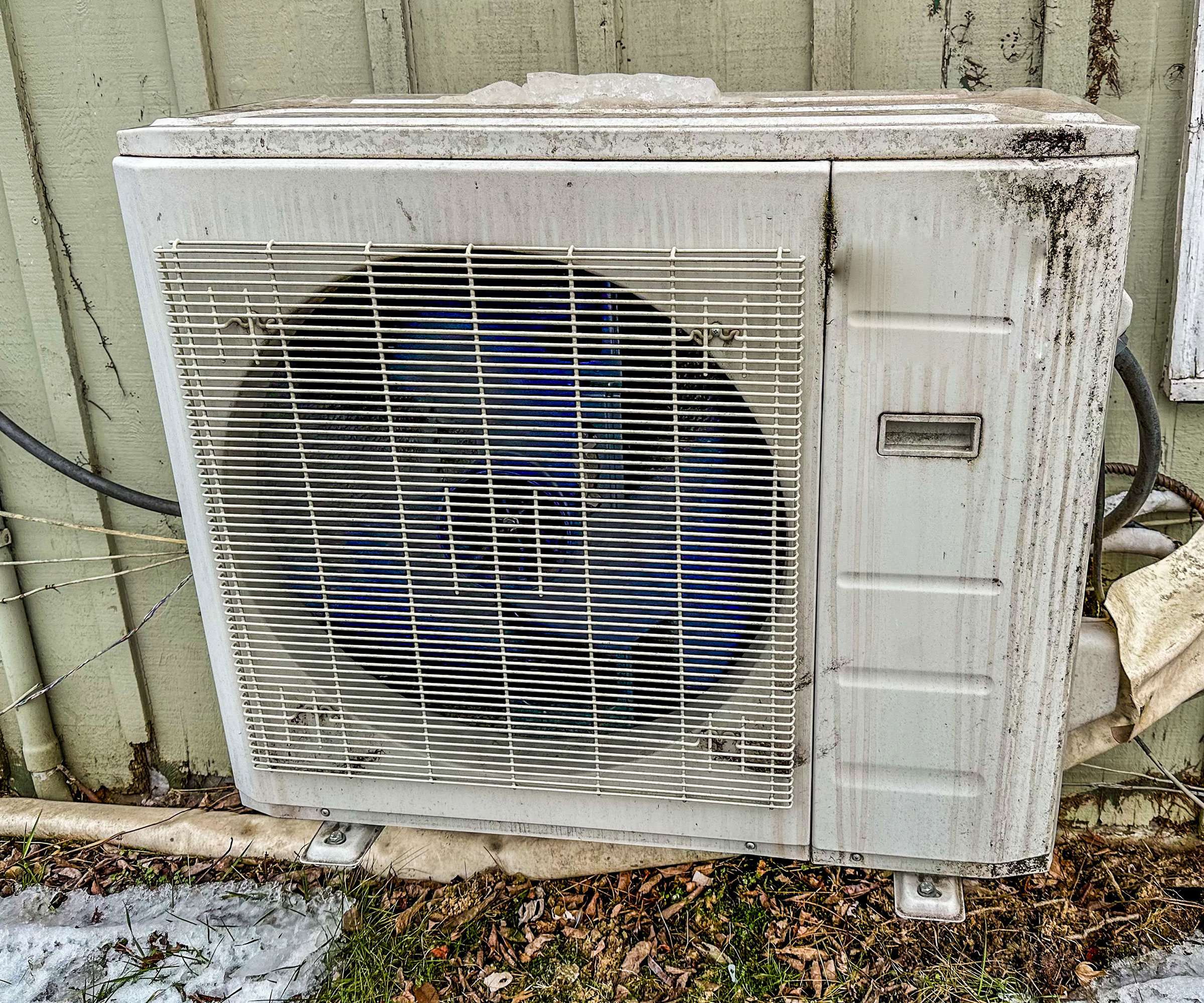 dirty and old heat pump
