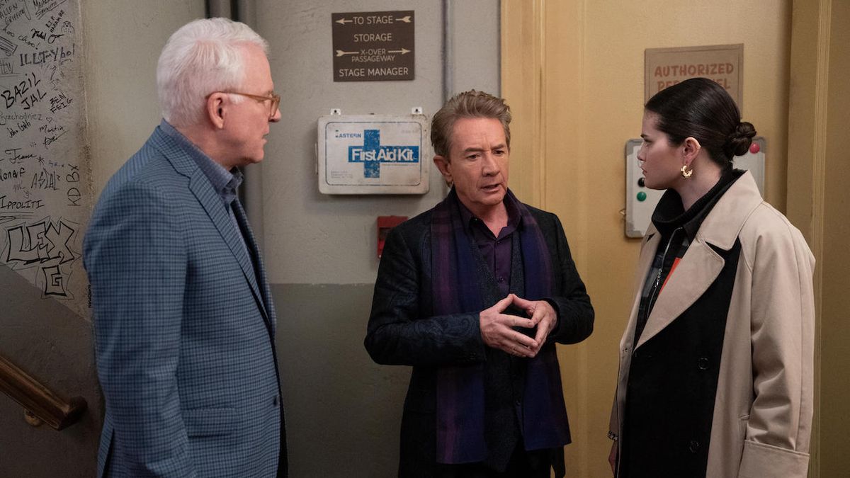 Steve Martin, Martin Short and Selena Gomez in Only Murders in the Building Season 3