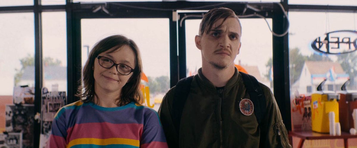 Kyle Gallner and Emily Skeggs in &#039;Dinner In America.&#039;