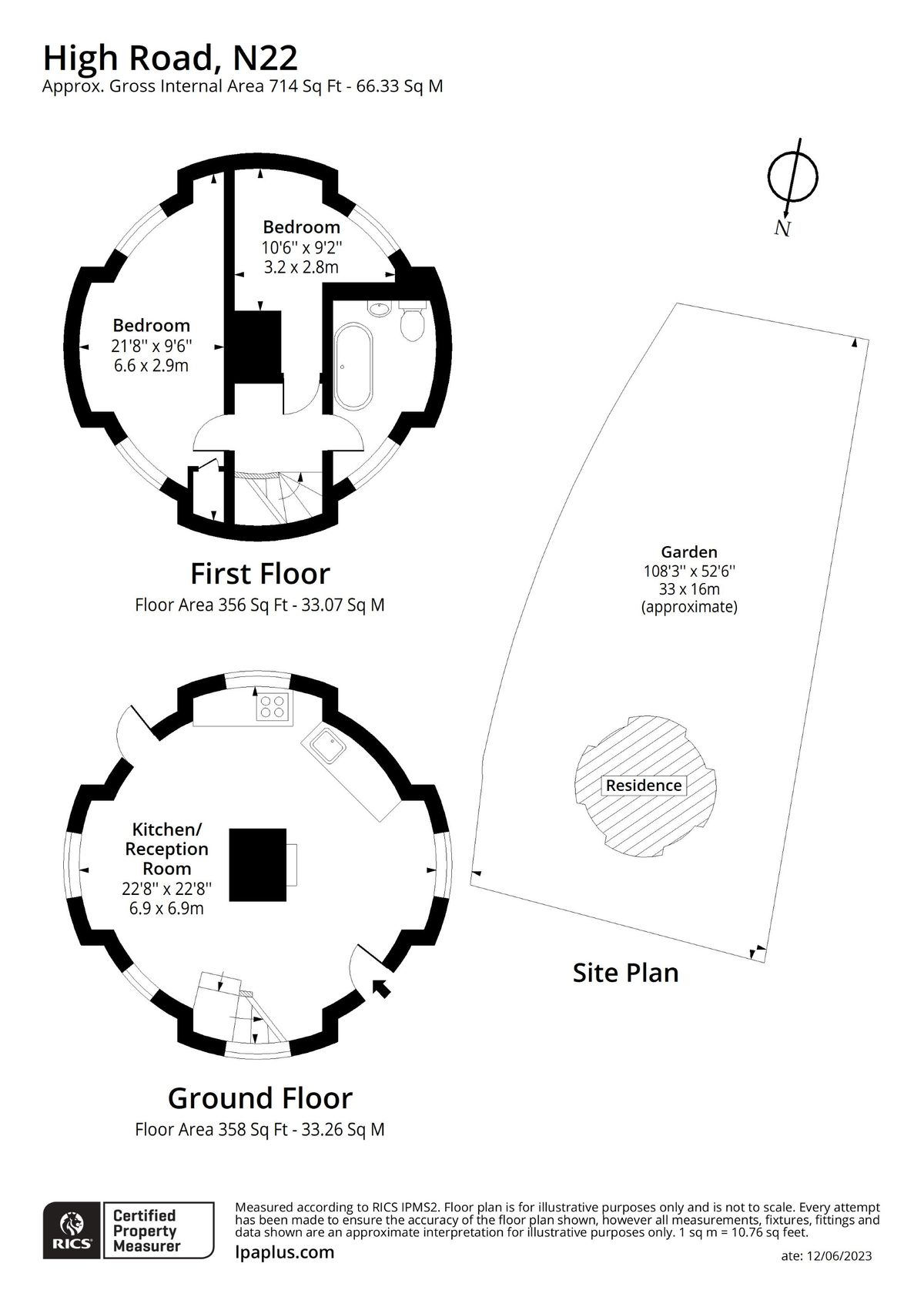 The plans for the home show both floors