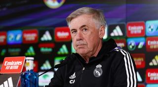 Real Madrid coach Carlo Ancelotti speaks to the media ahead of his team's trip to Barcelona in LaLiga in March 2023.