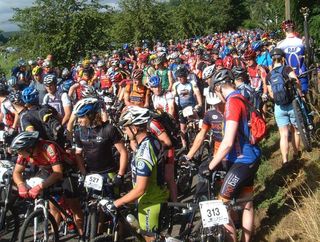 The start of one of the Selkirk Merida MTB events.
