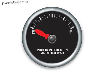 Political Cartoon U.S. Public Interest In Iran War