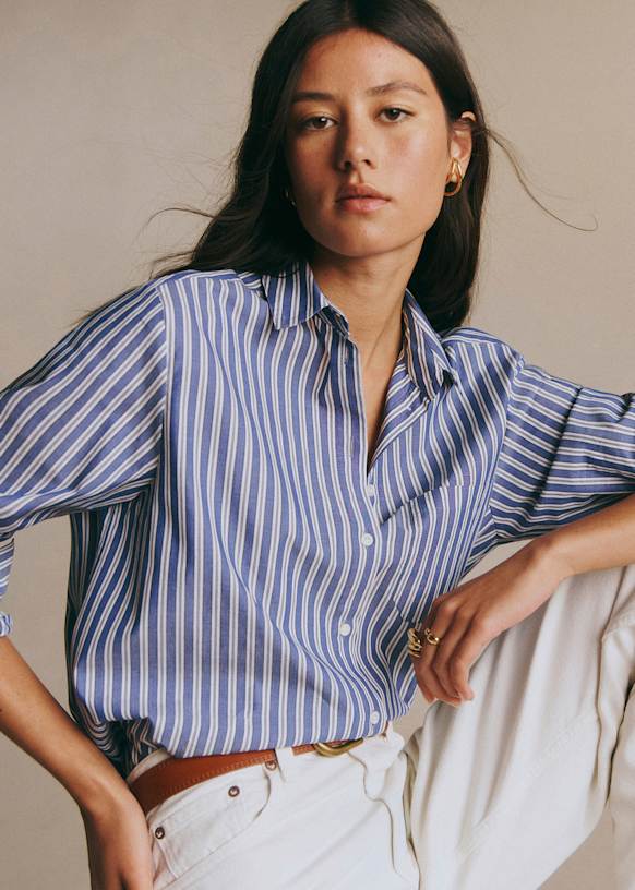Max Shirt - Blue Stripes - Organic Cotton - Organic Textile - S&amp;eacute;zane