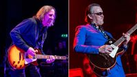 Jim Suhler of George Thorogood And The Destroyers performs at O2 Shepherd's Bush Empire on July 29, 2022 in London, England AND Joe Bonamassa performs in concert at Park City Arena on November 19, 2024 in Park City, Kansas