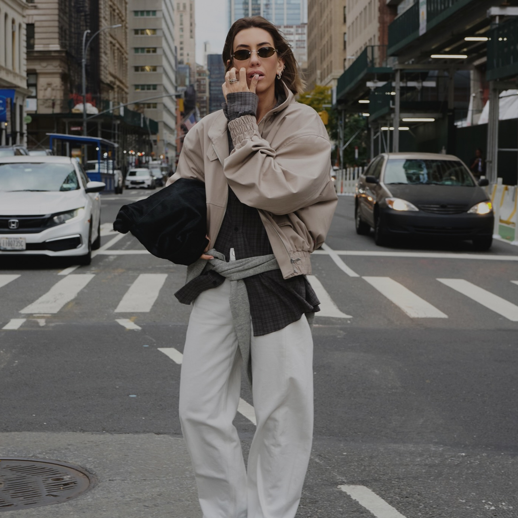 Hanna Lewis styles white jeans.